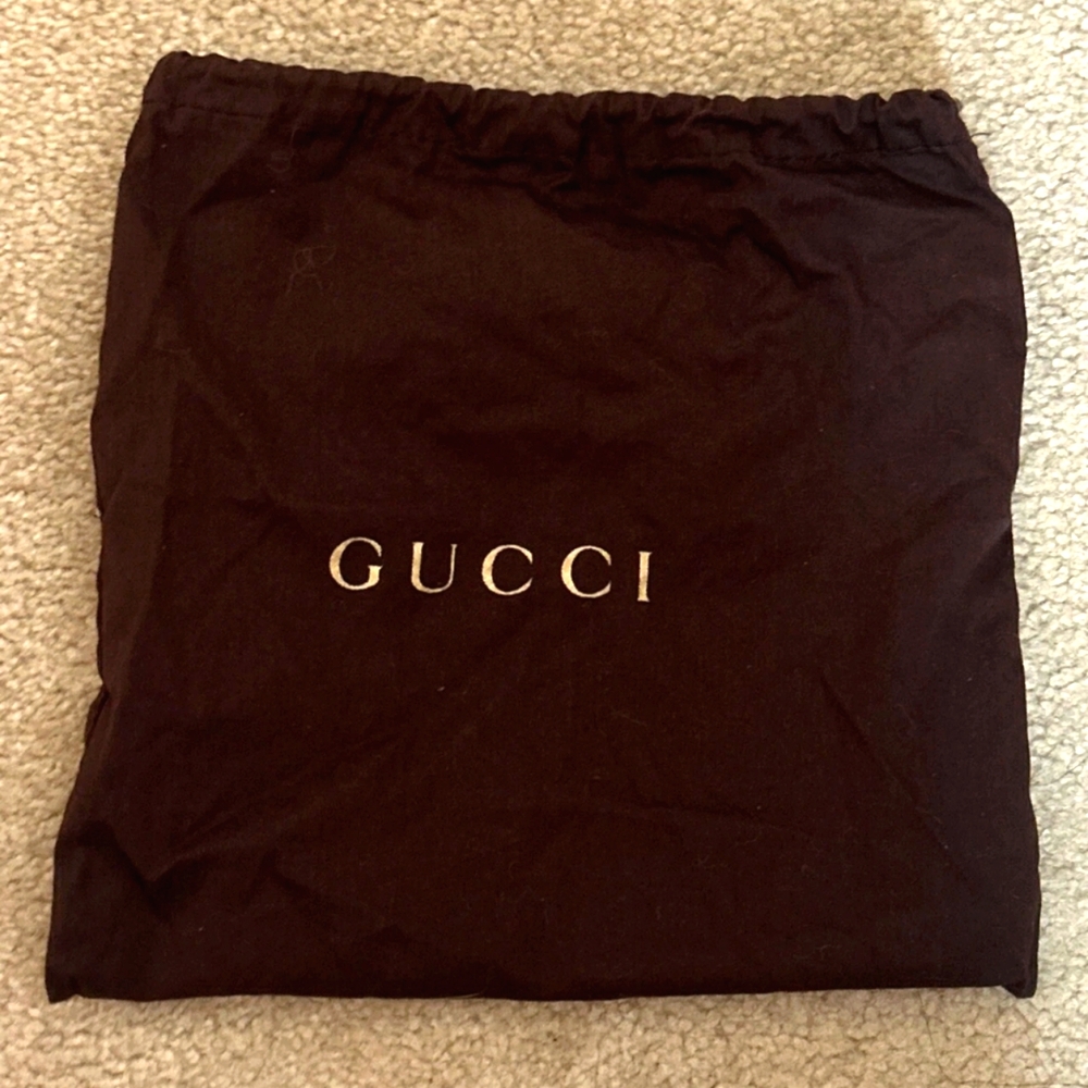 Gucci Brown Fabric Drawstring Bag